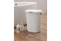 Superio Ribbed Design Laundry Hamper, 40 L Lilac Laundry Hamper