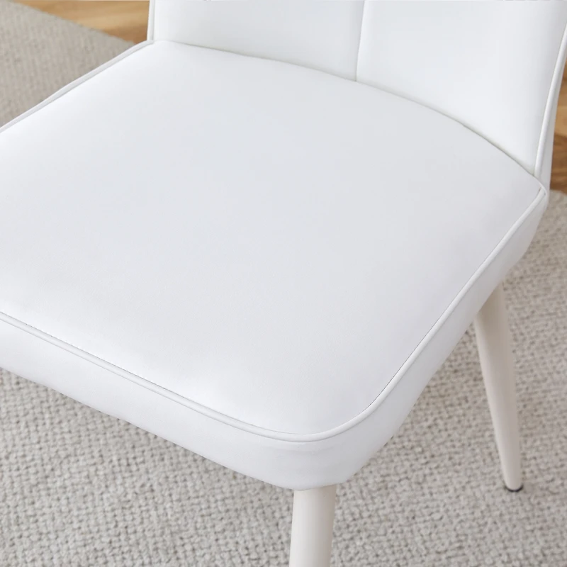Streamdale White Pu Leather Dining Chairs (Set of 4)