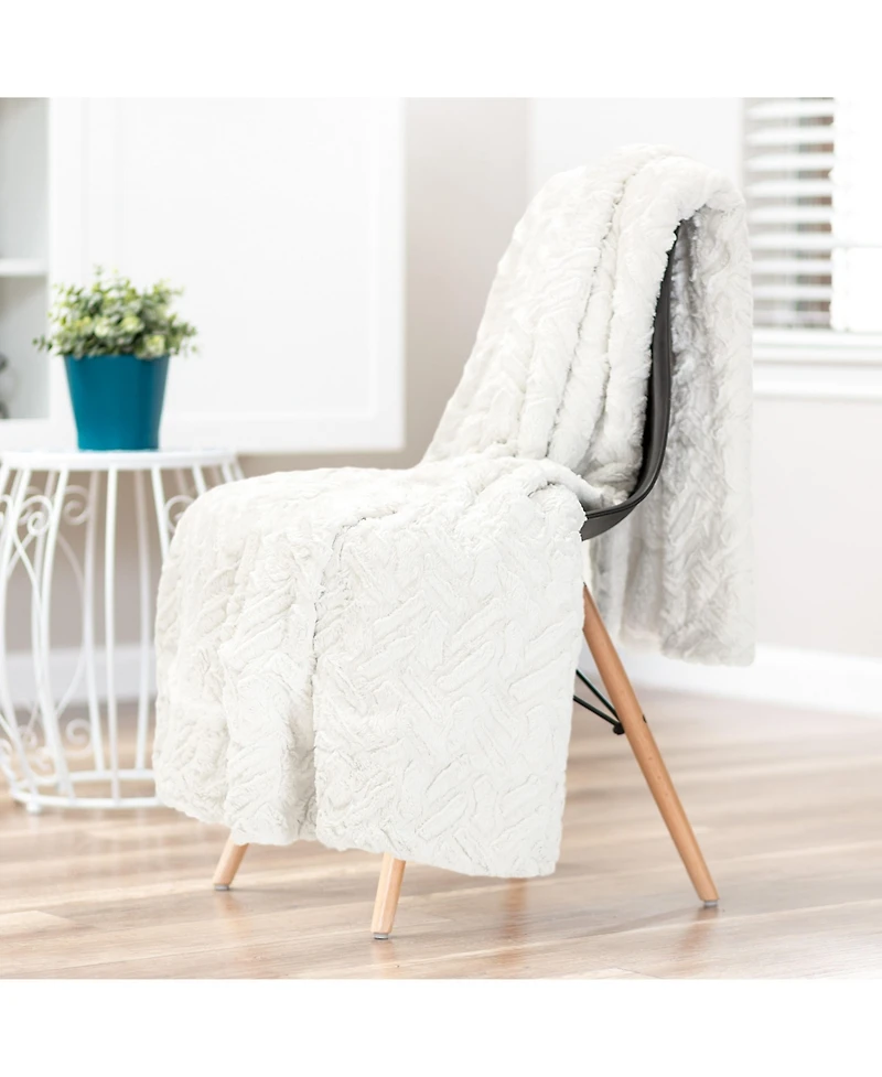 Chanasya Premium Soft Cloud Faux Fur Throw Blanket - Plush, Sherpa & Minky 50" x 65” Orange