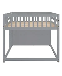 Streamdale Full over Bunk Bed with 4 Drawers and 3 Shelves-Gray