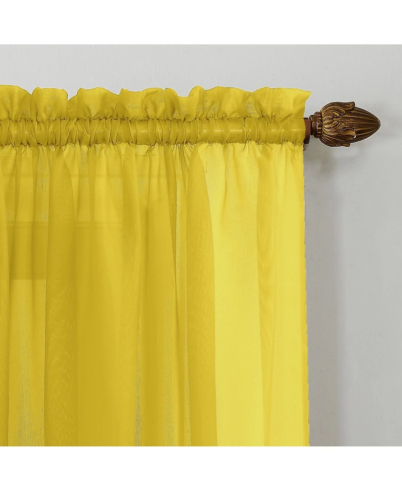 Calypso Sheer Voile Rod Pocket Curtain Panel