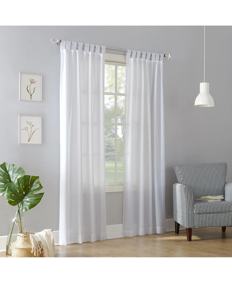 Clifford Heathered Texture Semi-Sheer Tab Top Curtain Panel
