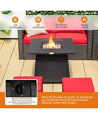 Inolait 30 Inch Square Propane Gas Fire Table with Waterproof Cover