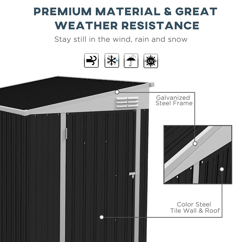 4x6 Metal Outdoor Storage Shed