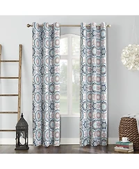 Nepal Global Medallion Print Blackout Grommet Curtain Panel