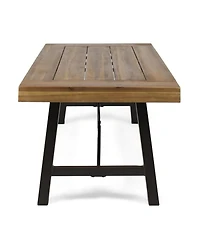 Streamdale Acacia Wood Coffee Table, Teak and Metal, 45.75"W x 27.25"D