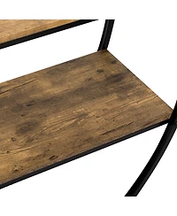 Streamdale Industrial Wood & Metal Demilune Console Table