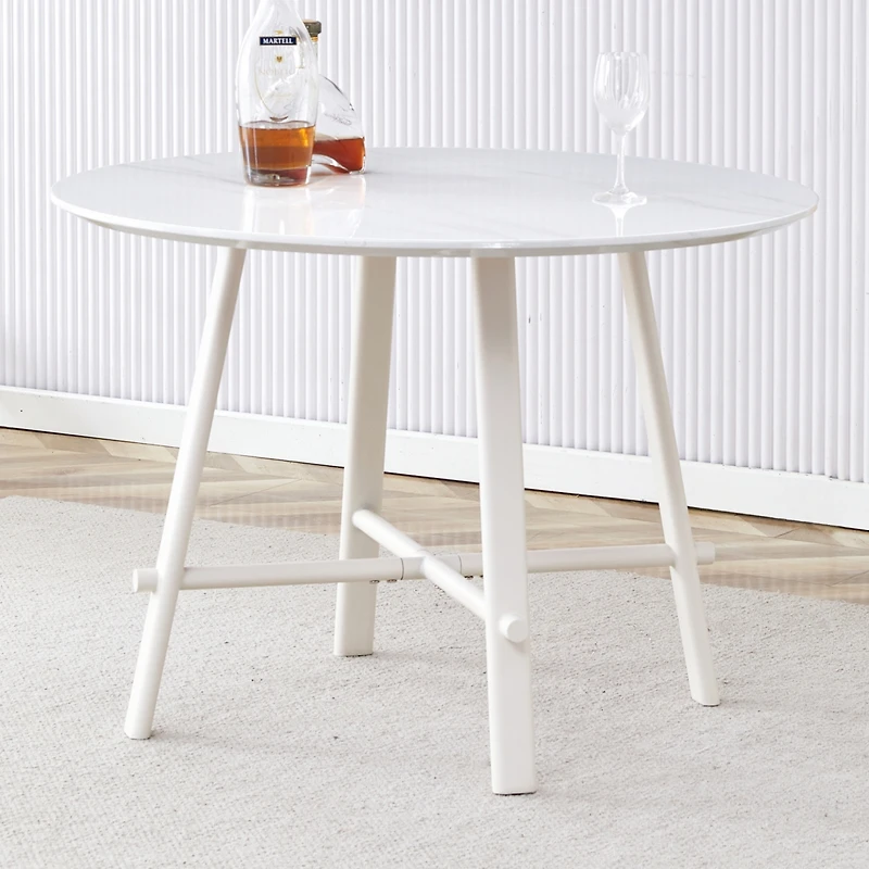 Streamdale Furniture Modern White Circular Dining Table (42")