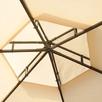 13' Double Roof Gazebo with Netting & Curtains