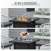 34" Black Outdoor Propane Fire Pit, 50k Btu, Auto-Ignition