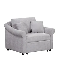 Streamdale Convertible Chenille Sleeper Chair, 3-in-1 Lounger