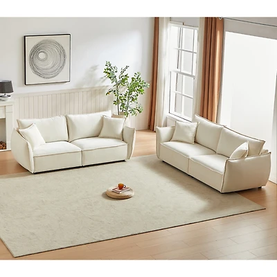 Streamdale Modern 3-Seater Sofa Combo with Linen Fabric