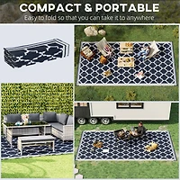 Reversible Plastic Straw Rug: Waterproof Outdoor Mat for Camping, Picnics