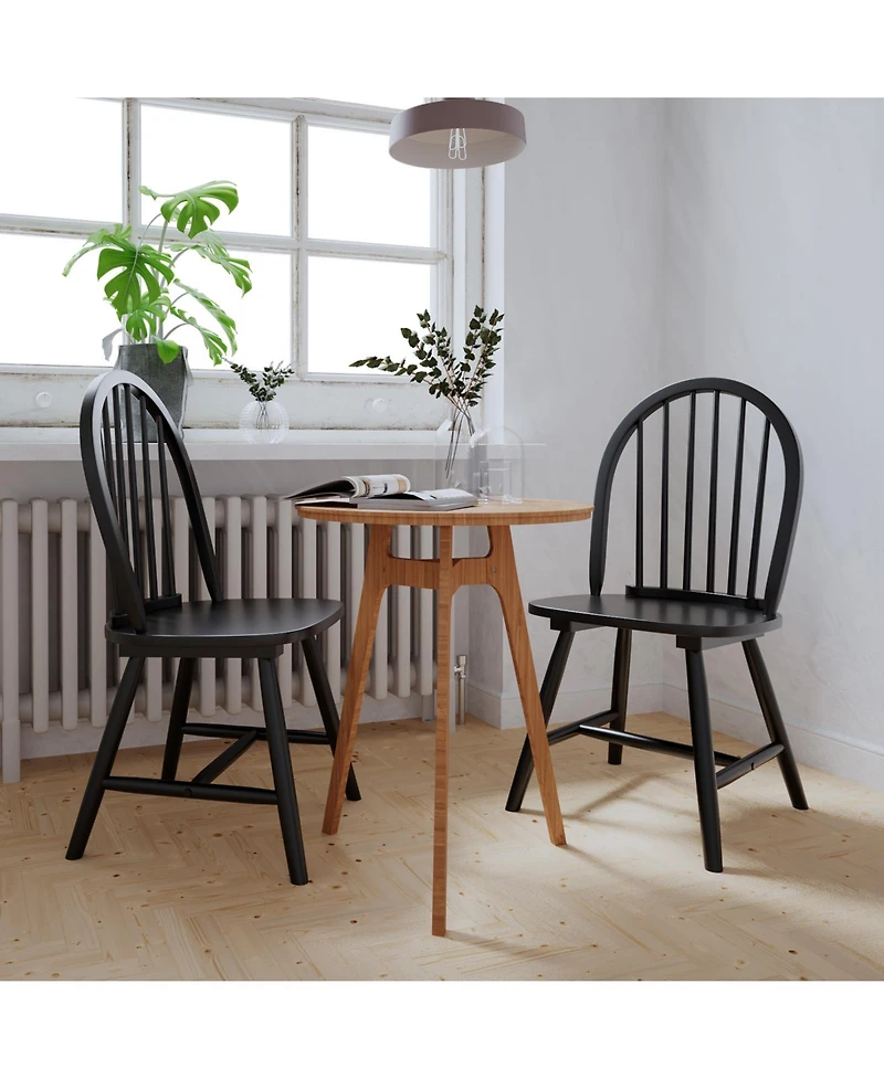 Set of 2 Vintage Wood Chair with Spindle Back for Dining Room