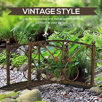 Decorative Metal Garden Bridge with Safety Rails