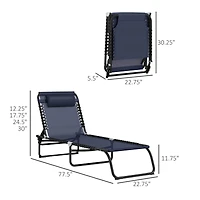 Streamdale Furniture Folding Chaise Lounge Pool Chair Set (2) with Breathable Mesh