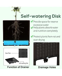 4-Piece Raised Garden Bed with Self-Watering Planter