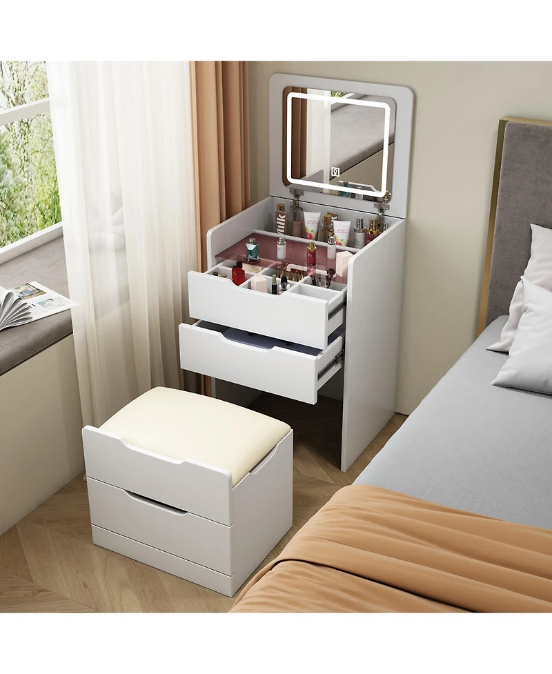 Streamdale 3-in-1 Vanity Desk with Mirror and Drawers