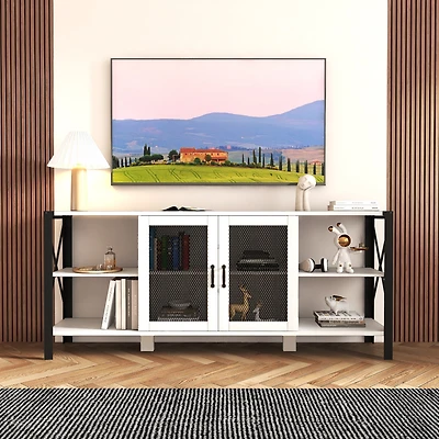 Streamdale Furniture Industrial Farmhouse Tv Stand for Living Room & Bedroom