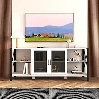 Streamdale Furniture Industrial Farmhouse Tv Stand for Living Room & Bedroom