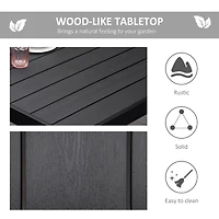 75" Outdoor Dining Table for 8, Aluminum Frame, Faux Wood Top