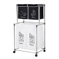 Streamdale 2-Tier Laundry Basket with 4 Removable Bags, Easy Move