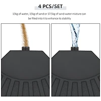 4-Piece Patio Umbrella Base with 52L/112lb Capacity