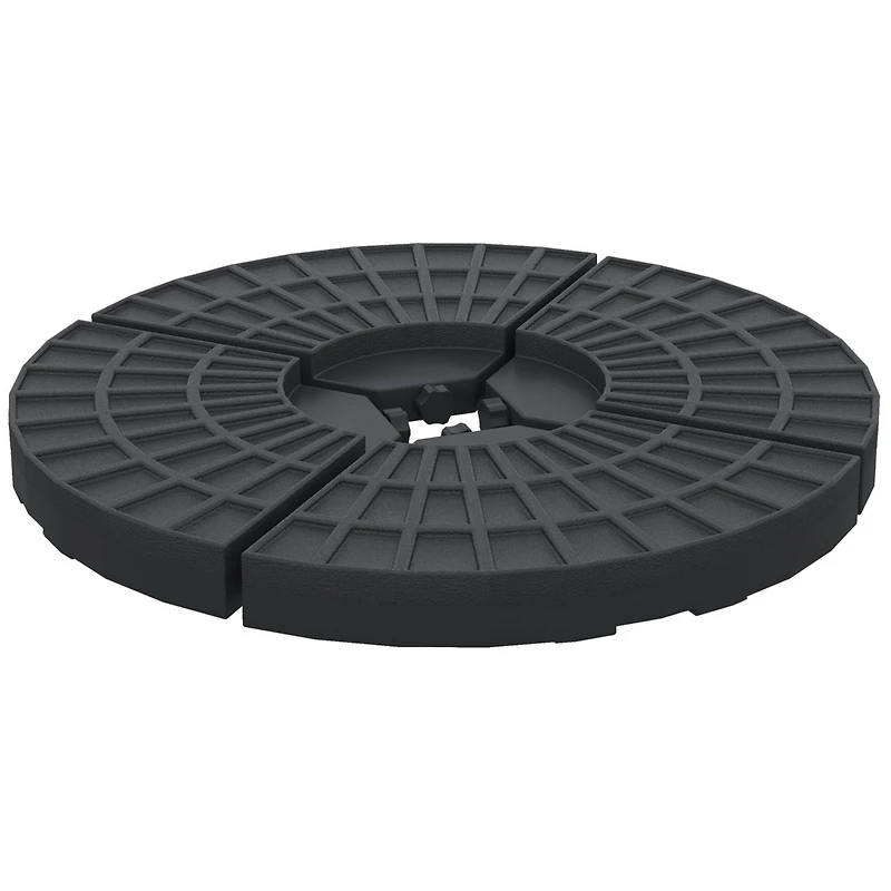 4-Piece Patio Umbrella Base with 52L/112lb Capacity