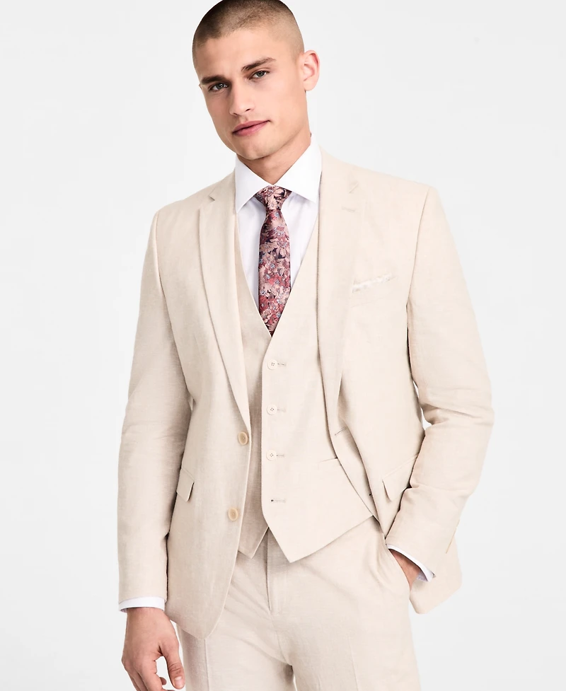 Bar Iii Men's Slim-Fit Linen Suit Vest, Exclusively at Macy's
