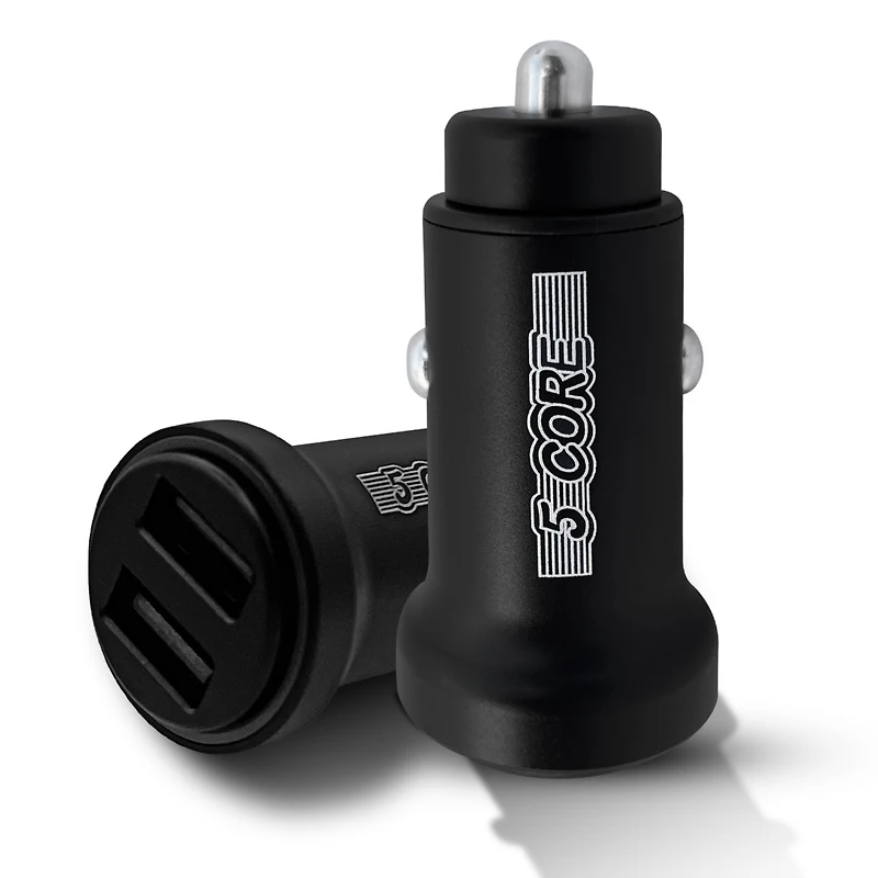 5 Core Usb Car Charger Cigarette Lighter Adapter Dual Usb Port Adapter 12/24 V Fast Charging