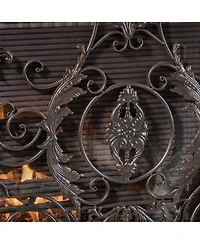 Streamdale Furniture Waterbury Gold Flower Fireplace Screen