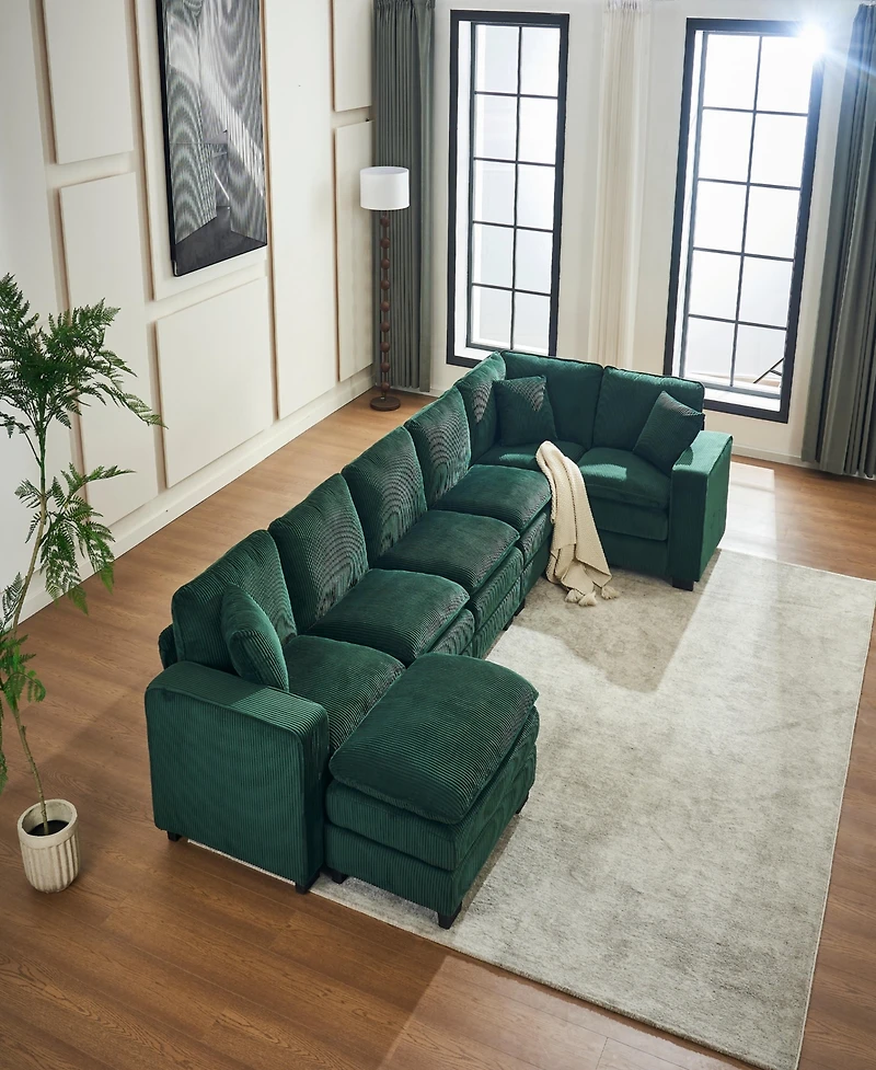 Streamdale U-Shaped Sectional Sofa (6-Seat) with Ottoman