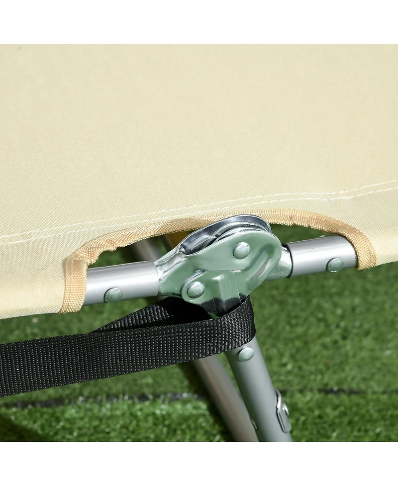 Folding Beach Lounge Chair with Adjustable Recline