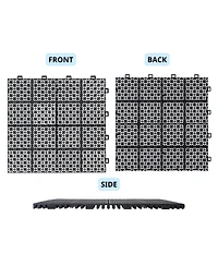 Streamdale Furniture Black Interlocking Deck Tiles Waterproof, Strong, All-Weather