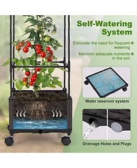 Givimo 67 Inches Raised Garden Bed with Planter Box and Trellis