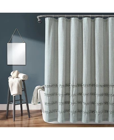 Lush Decor Vintage Stripe Yarn Dyed Cotton Shower Curtain, 72" x