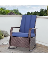 Streamdale Furniture Wicker Outdoor Rocking Chair with Adjustable Features for Comfort
