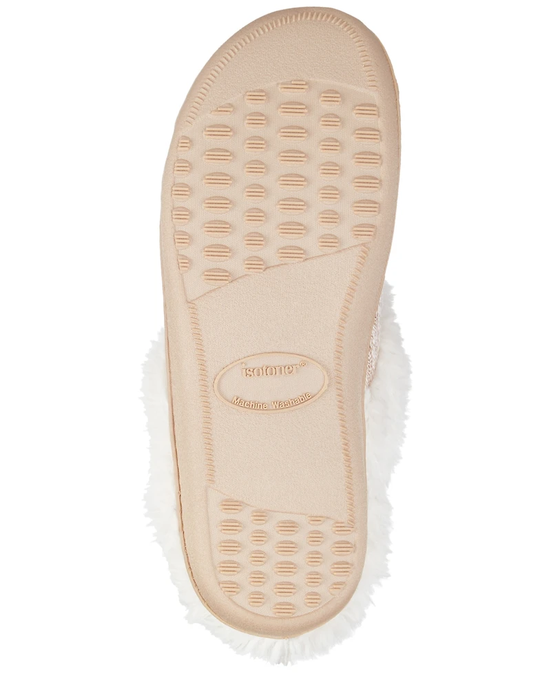 Isotoner Signature Women's Caroline Sweater Rib-Knit Clog Slippers