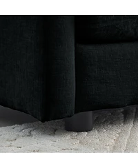 Streamdale Furniture Black Chenille 2-Seat Upholstered Loveseat with Pillows