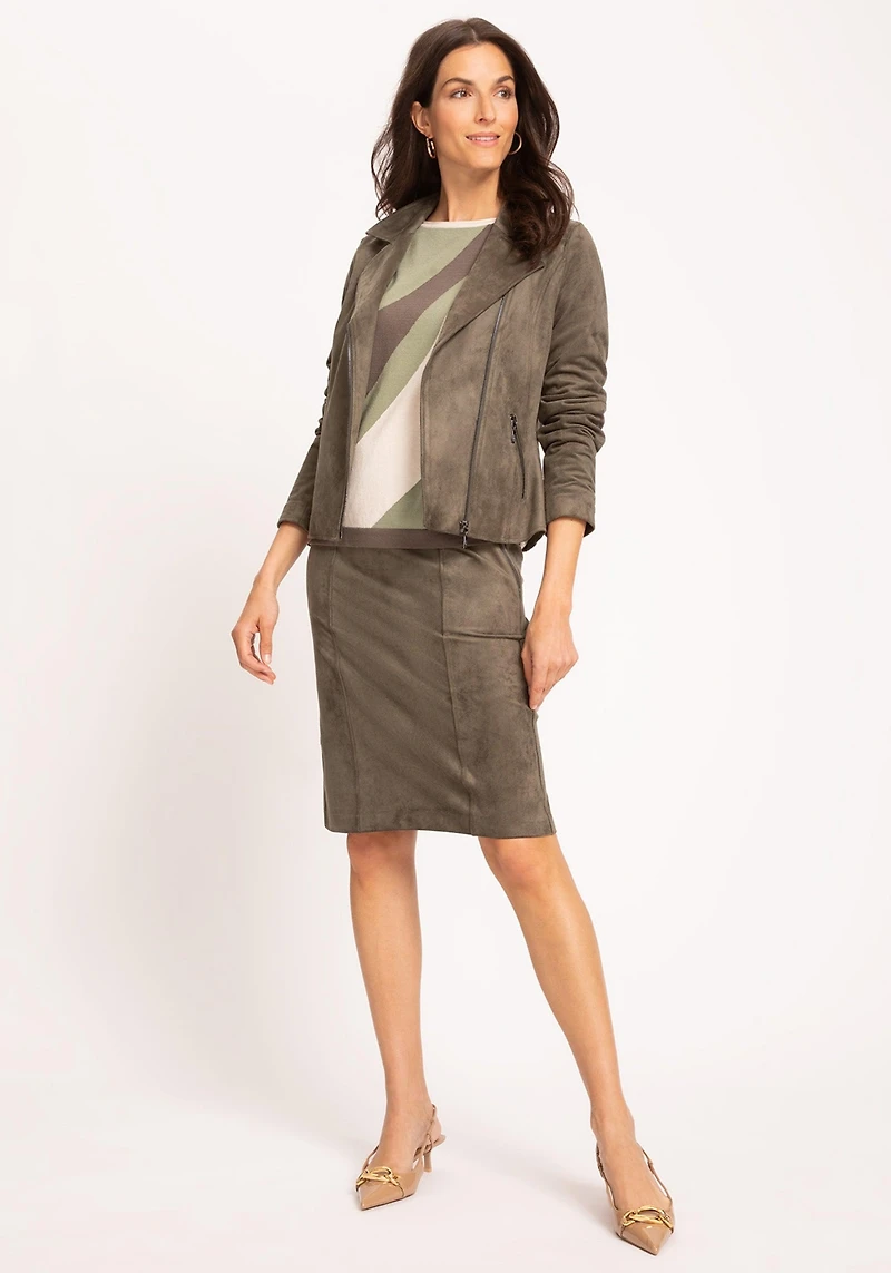 Olsen Women's Pull-On Full Suede Skirt