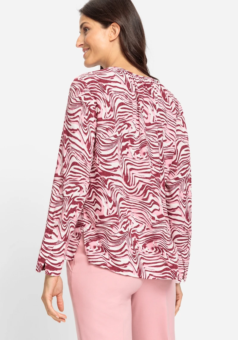 Olsen Women's Swirl Print Tunic Blouse