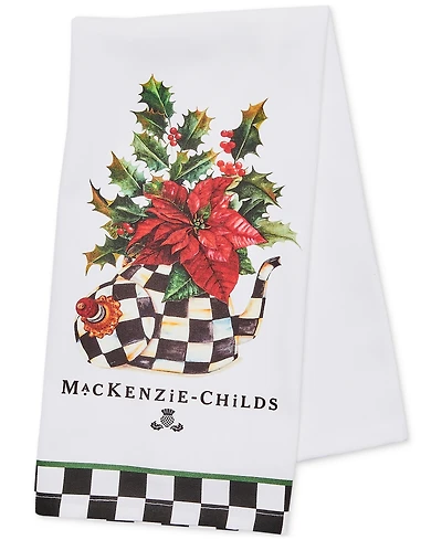 MacKenzie-Childs Poinsettia Tea Kettle Dish Towel