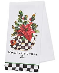 MacKenzie-Childs Poinsettia Tea Kettle Dish Towel