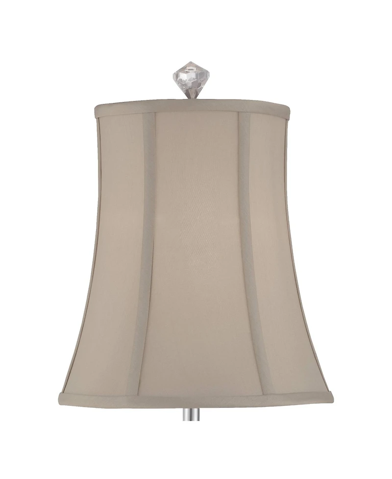 Vienna Full Spectrum Belardo Traditional Buffet Table Lamp 32" Tall Clear Crystal Taupe Bell Shade for Bedroom Living Room Bedside Nightstand Off