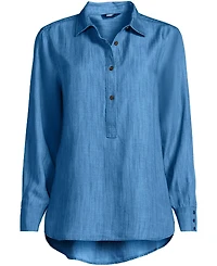 Lands' End Women's Twill Tencel Fiber Popover Shirt