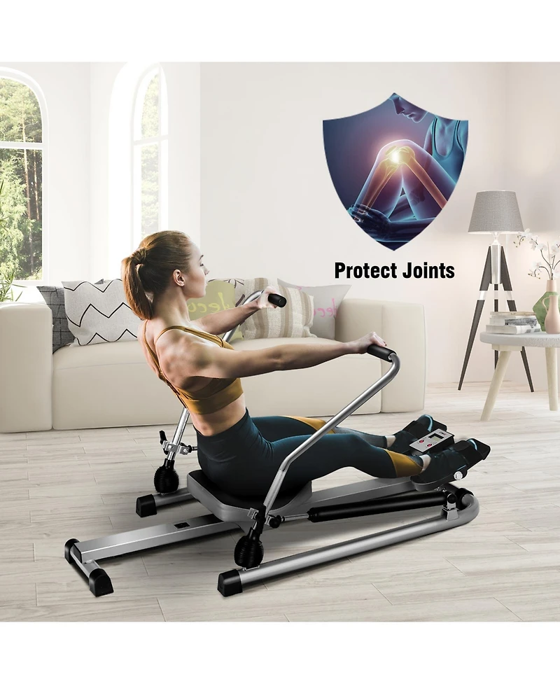 Vebreda Exercise Adjustable Double Hydraulic Resistance Rowing Machine