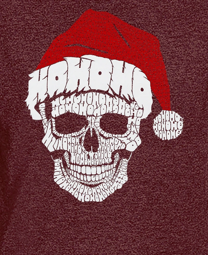 La Pop Art Men's Santa Skull Premium Blend Word T-Shirt