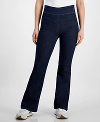 Dkny Jeans Petite High-Rise Flared-Leg Pull-On