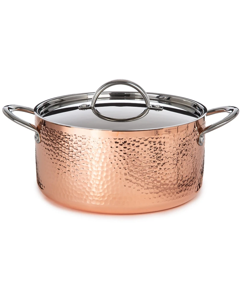 BergHOFF Vintage 5pc Tri-Ply Copper Cookware Set with Lids, Hammered