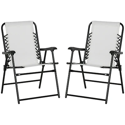 Patio Folding Sling Chairs with Armrests